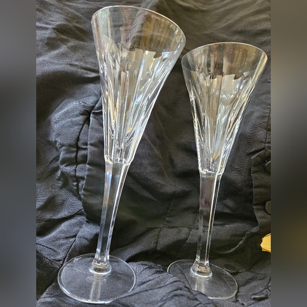 Pair of Waterford Crystal Champagne Flutes